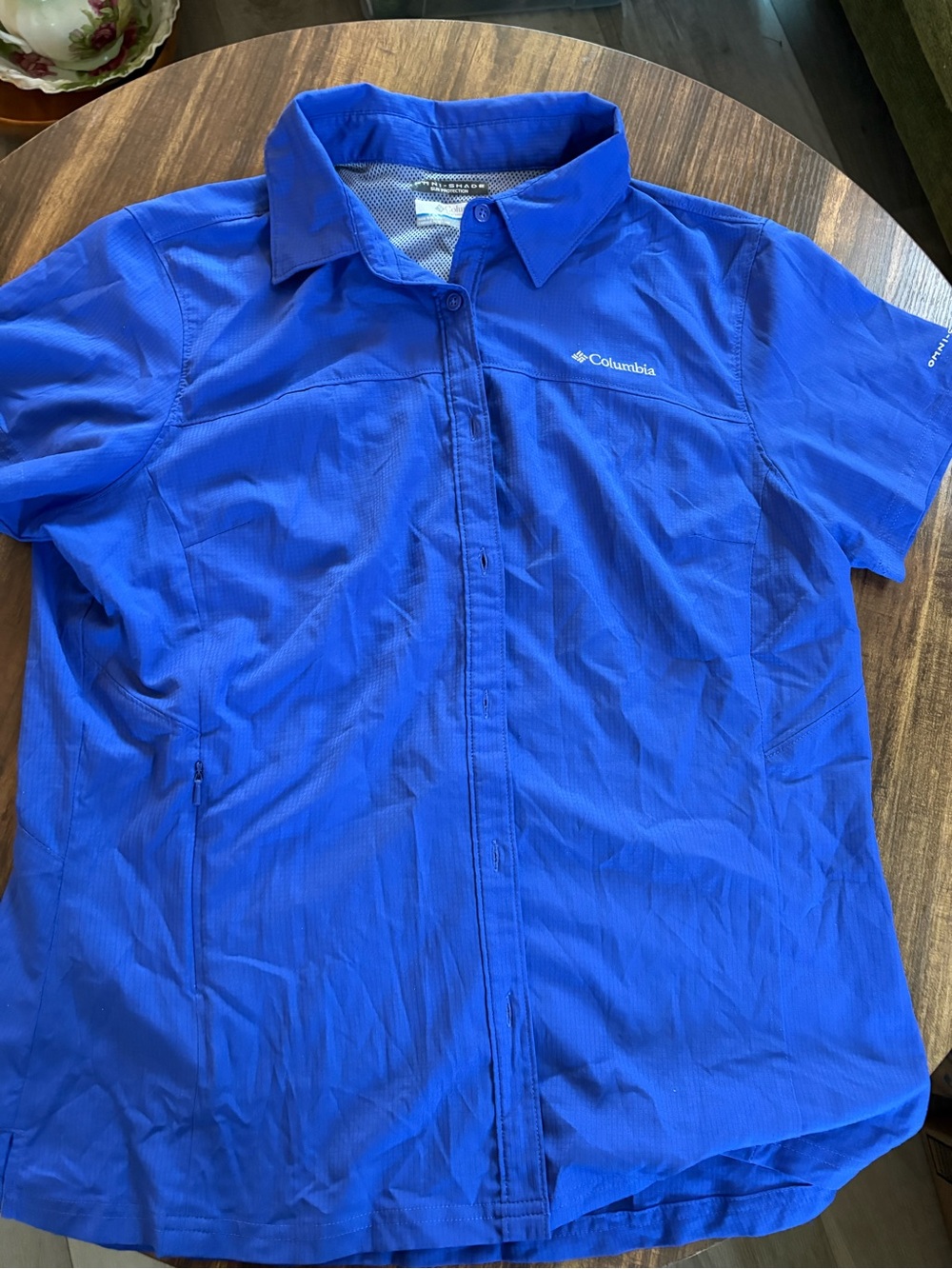 Columbia Royal Blue Omni-Shade Button-Up Sun Shirt